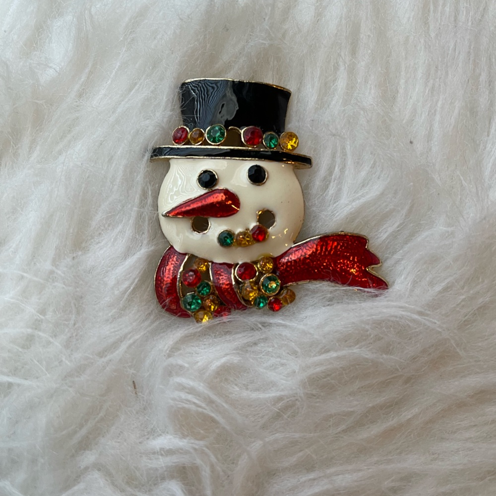 Vintage Snowman Brooch
